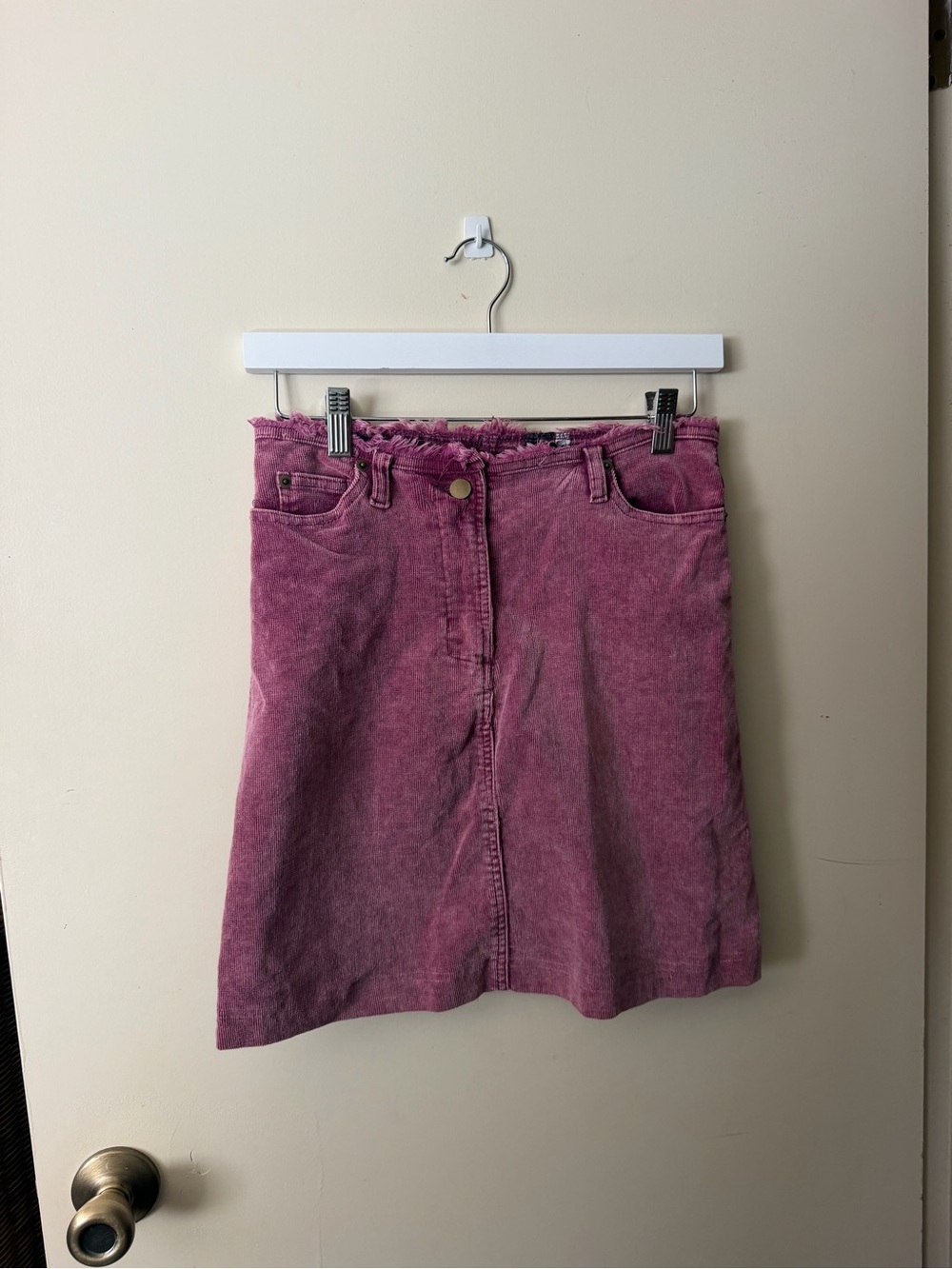 Womens Pink Corduroy Skirt